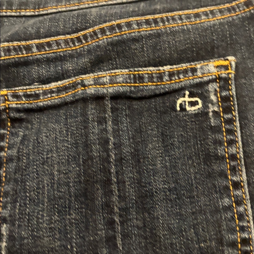 rag & bone Collette Capri jeans SZ 32 distressed dark rinse skinny leg soft - Picture 14 of 14